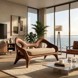 Organic Sculptural Natural Wood Sofa For Statement Hallway