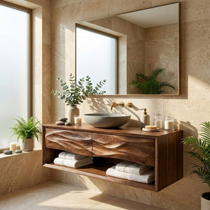 Contemporary Wooden Bathroom Vanity For Bathroom Or Spa Decor