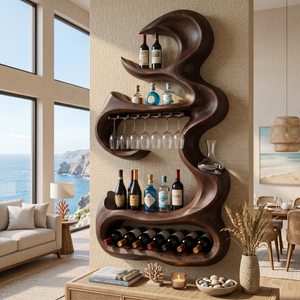 Rustic Landscape Bottle Display For Entertaining Space