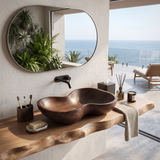 Rustic Wooden Vessel Sink For Eco Friendly Bathroom Look