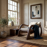 Biophilic Organic Accent Chair Tropical Sunroom