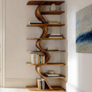 Organic Bookshelf For Living Room Interiors