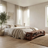 Minimal Natural Wood Gallery Bench For Living Room