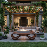 Modern Sculptural Outdoor Bench With Curved Design For Garden