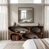 Organic Natural Wood Console Table For Behind Sofa Area
