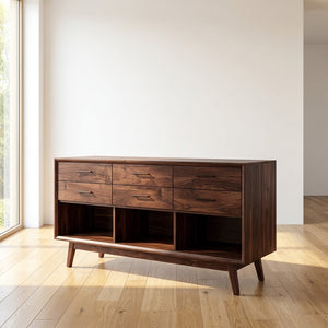 Modern Wooden Console Table With Open Shelf For Entryway