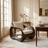 Parisian Luxury Sculptural Accent Chair Elegant Balcony