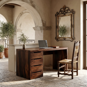 Minimalist Work Desk With Metal X Legs For Studio Room