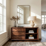 Wooden Console Table With Shelf And Drawer For Modern Home
