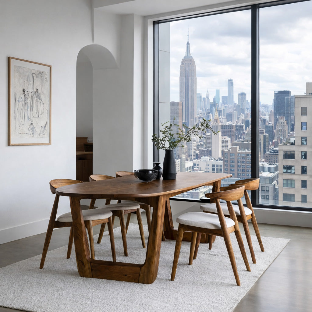 Quiet Luxury Dining Table With Soft Sculptural Edges For Dining Room