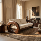 Tropical Organic Wooden Sofa Resort Lounge Space