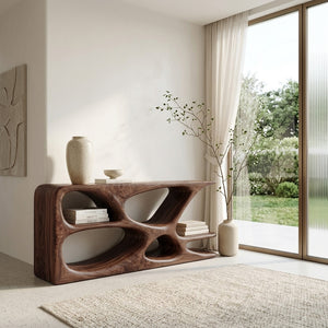 Minimalist Natural Wood Console Table For Living Space
