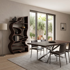 Handcrafted Sculpted Bookshelf With Organic Design For Living Room Or Office
