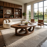 Organic Coffee Table With Hollow Sculptural Base For Living Room