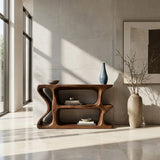 Organic Sculptural Wooden Console Table For Cozy Living Room