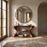 Organic Style Natural Wood Console Table For Living Room