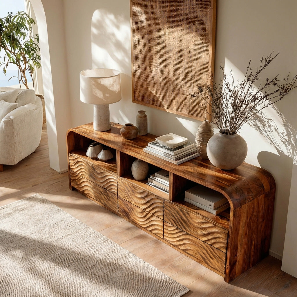 Luxury Solid Wood Sideboard For Living Room