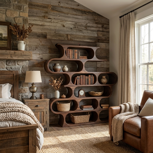 Organic Oval Bookshelf For Living Room Or Creative Studio