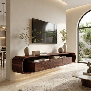 Organic Modern Floating TV Console For Living Room