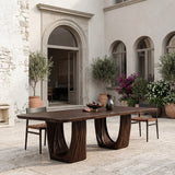 Organic Fluted Pedestal Dining Table For Contemporary Dining Room