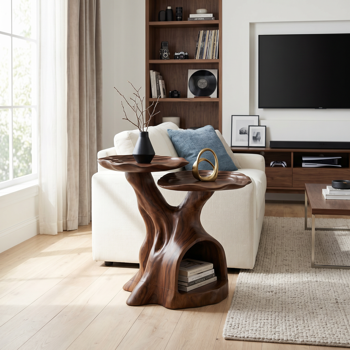 Contemporary Dual Tier Side Table Designer Residence
