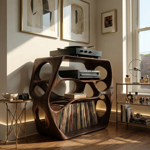 Minimalist Record Stand For Music Studio Interior Area