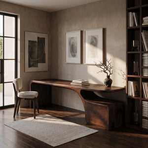 Organic Desk With Drawer Storage For Home Office