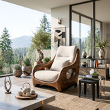 Organic Armchair Smooth Curved For Living Room