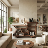 Contemporary Organic Bookshelf With Open Shelves For Living Room Or Office