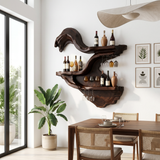 Farmhouse Wall Mounted Wine Rack For Kitchen