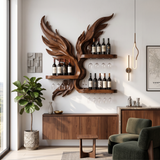 Mid Century Wine Display Rack For Dining Space