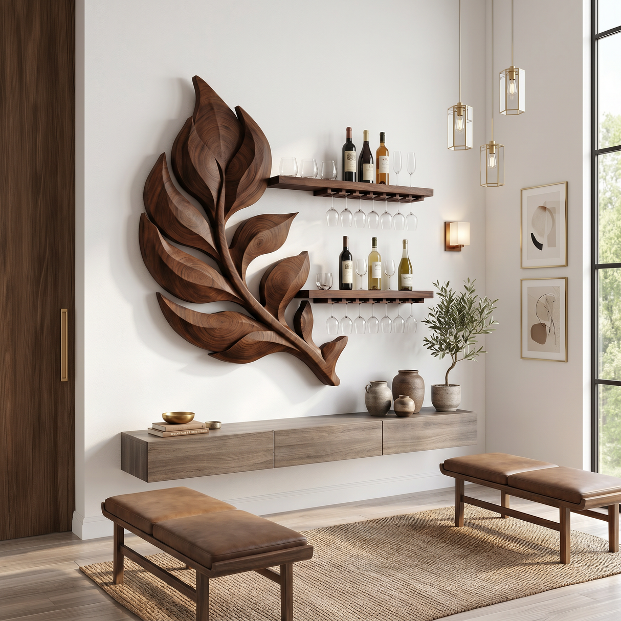 Rustic Wine Bottle Holder For Dining Room