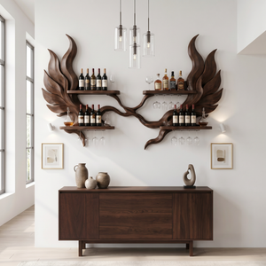 Handcrafted Luxury Wall Wine Rack For Wine Lounge
