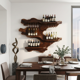 Handcrafted Mid Century Wine Bottle Holder For Living Room