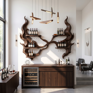 Handcrafted Organic Modern Wine Display Rack For Restaurant