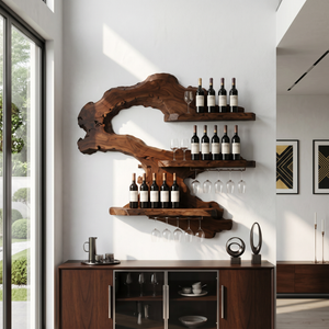 Mid Century Wine Rack Wall Mounted For Home Bar