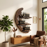 Handcrafted Farmhouse Wine Display Rack For Dining Area