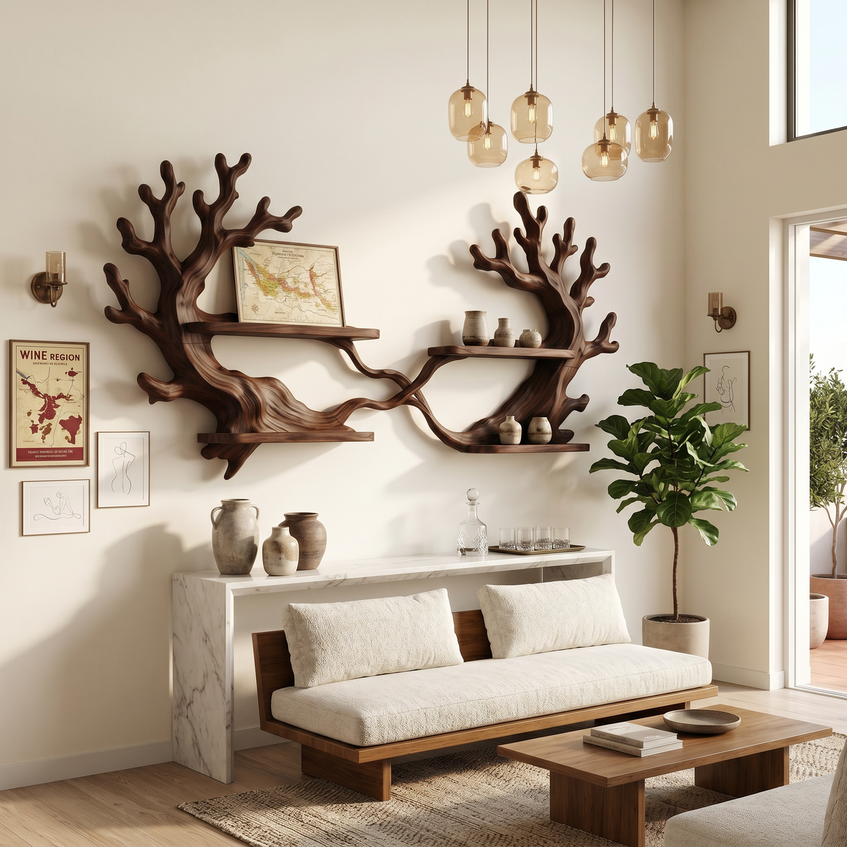 Wabi Sabi Wine Rack Wall Mounted For Home