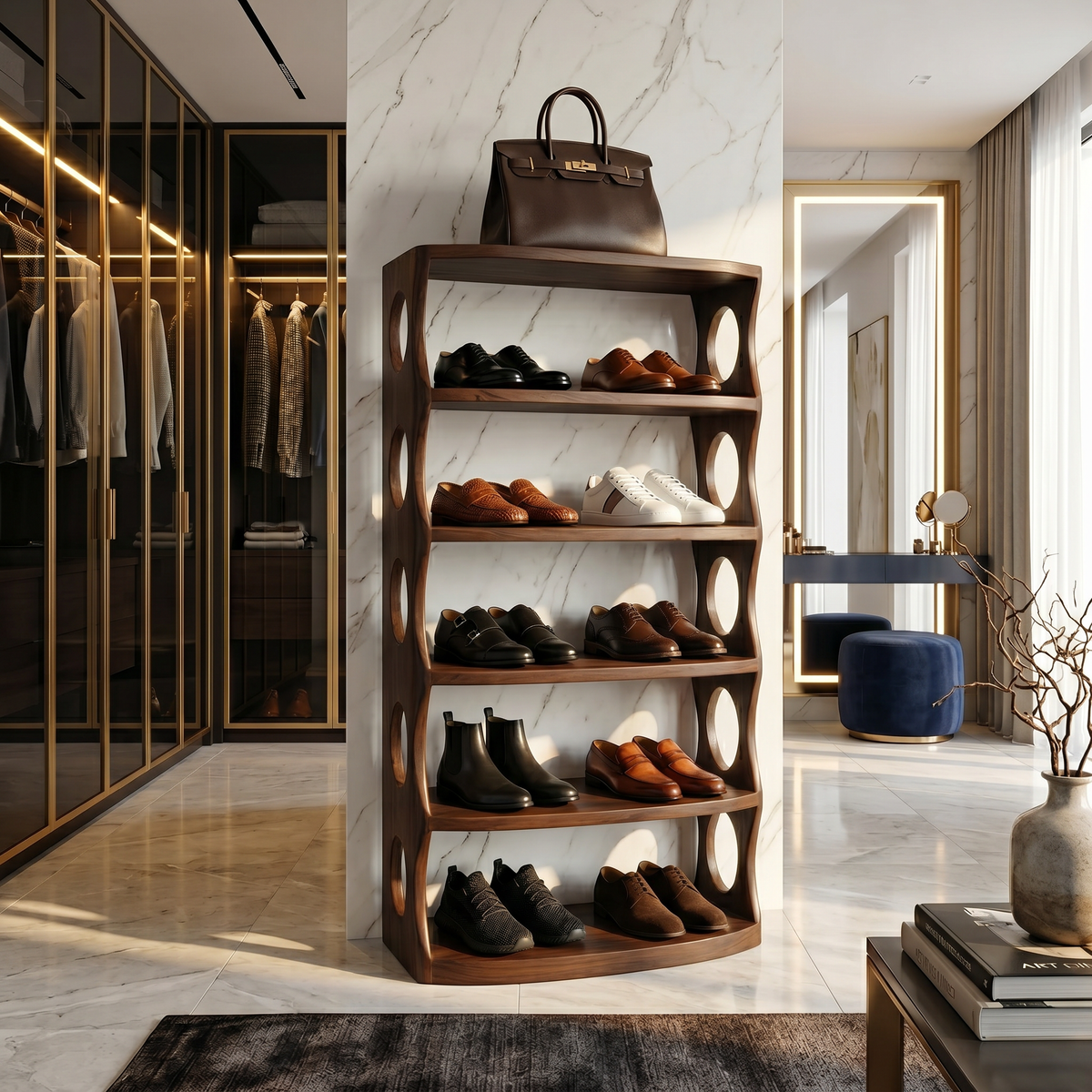 Rustic Vertical Shoe Rack For Cabin Entryway Storage Section