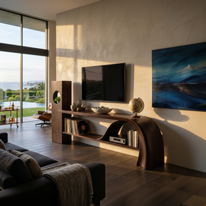 Minimalist Organic TV Stand For Apartment Interior Design