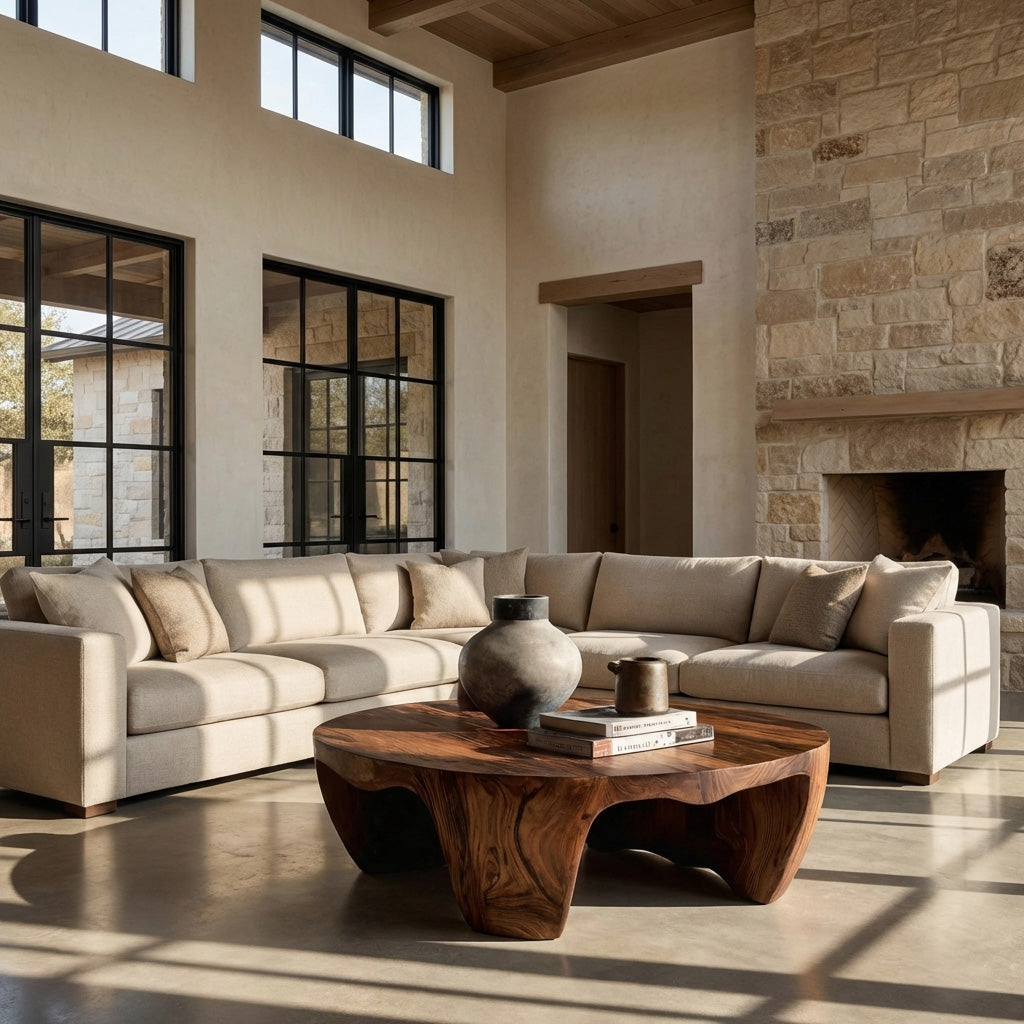 Organic Wooden Coffee Table For Home Interiors