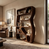 Scandinavian Sculptural Bookshelf Storage Organizer For Living Room