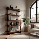 Contemporary Wooden Standing Shelf For Living Room Corner