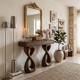 Wooden Console Table With Two-Figure-8 Base For Modern Interior