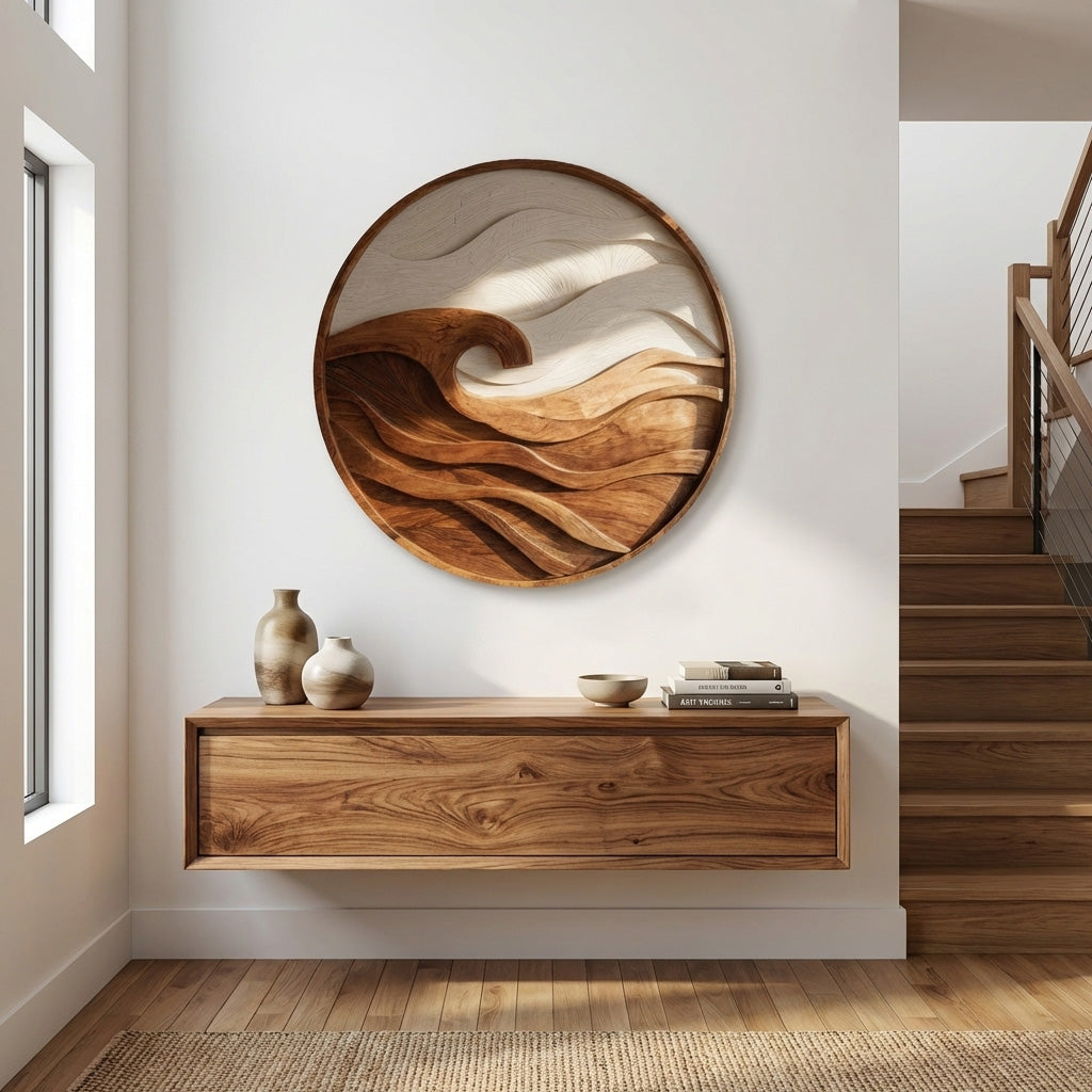 Handcrafted Round Wave Wall Art For Wall Decor