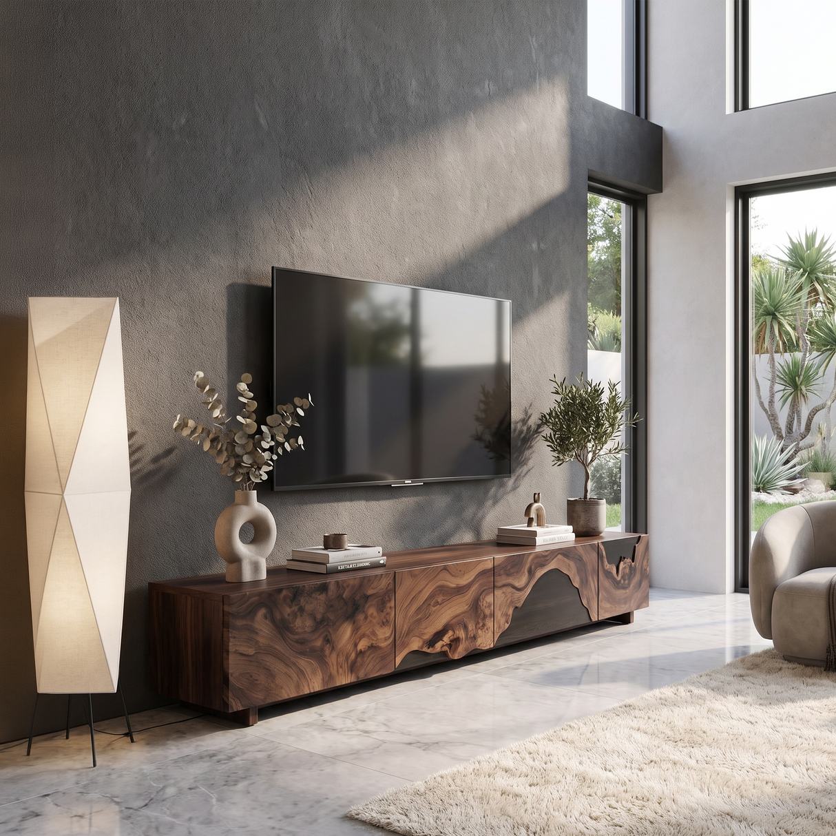 Mid Century TV Console For Stylish Living Room