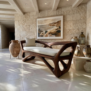 Japandi Accent Bench Wellness Retreat
