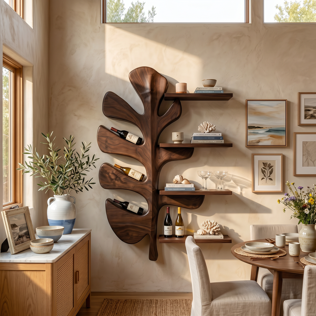 Modern Wall Wine Rack For Dining Room Bottle Accent Storage