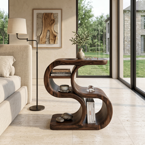 Scandinavian Organic Accent Table For Resort Interior Space