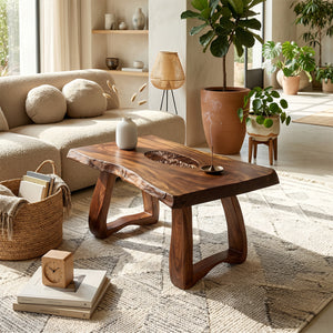 Farmhouse Handcrafted Live Edge Coffee Table For Furniture Decor